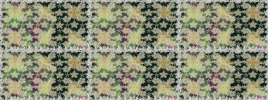 Renkli Bahar Temalı Kusursuz Arkaplan. Düz Çiçek Elementleri Tasarımı. Raster illüstrasyonu. Kusursuz desenli, modaya uygun kumaş deseni. Şirin çiçek elementleri..