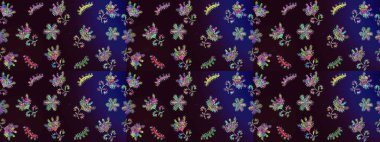 Raster illüstrasyonu. Egzotik çiçekler, kahverengi, siyah ve mavi renkler üzerine botanik, parlak klasik doğa. Klasik tropikal doğal elementlerin suluboya seti.