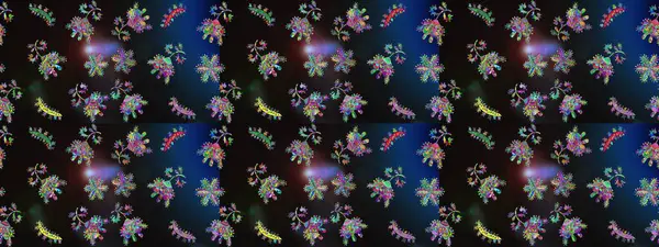 Bokeh grisi, mavi, siyah ve kar taneleriyle dekoratif Noel arkaplanı. Raster illüstrasyonu.