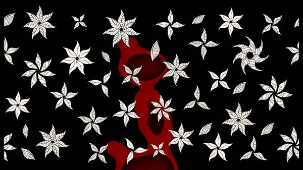 Raster illüstrasyonu. Siyah renklerde. Çiçek buketleriyle klasik tarzda eskiz deseni.