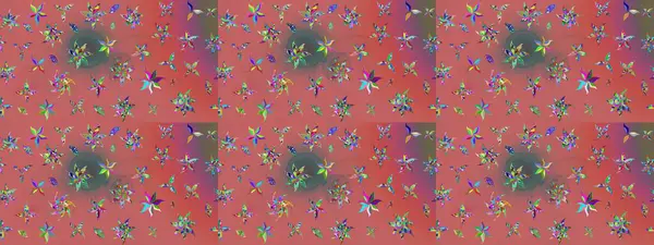 Düz Çiçek Elementleri Tasarımı. Renkli Bahar Teması eskiz kalıbı. Güzel kumaş deseni. Raster illüstrasyonunda çiçek deseni çizimi.