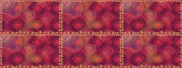 Parlak çiçekli kırmızı renklerde soyut, pürüzsüz desen. Çiçeksel elementlerle süslenmiş zarif raster dokusu. Küçük çiçekte şirin bir çiçek deseni var..