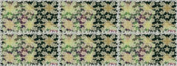 Renkli Bahar Temalı Kusursuz Arkaplan. Düz Çiçek Elementleri Tasarımı. Raster illüstrasyonu. Kusursuz desenli, modaya uygun kumaş deseni. Şirin çiçek elementleri..