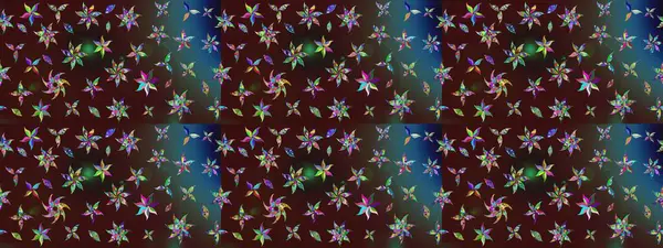 Raster illüstrasyonundaki çiçek desenli çizim. Kahverengi renkli çiçekler. Renkli Yaz Temalı eskiz kalıbı. Düz Çiçek Elementleri Tasarımı.