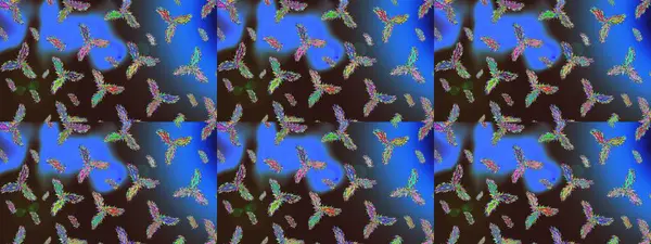 Kar tanesi süsleme deseni. Raster illüstrasyonu. Kar taneleri deseni. Renkli arka planda izole edilmiş kar tanelerinin düz tasarımı. Kar taneleri arkaplanı.