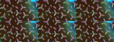 Kar taneleri deseni. Raster kar taneleri arka planda. Kar tanesi rengarenk desen. Raster illüstrasyonu. Soyut kar taneleri arkaplanda izole edilmiş düz tasarım.