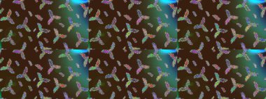 Kar taneleri deseni. Raster kar taneleri arka planda. Kar tanesi rengarenk desen. Raster illüstrasyonu. Soyut kar taneleri arkaplanda izole edilmiş düz tasarım.