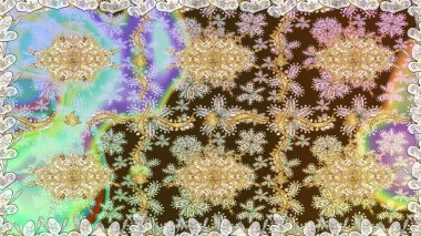 Klasik klasik klasik arka plan. Tarafsız renklerde, altın elementlerle kusursuz desen. Klasik raster sarısı, kusursuz desen. Geleneksel oryantasyon süsü.