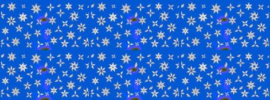 Mavi renkli çiçekler. Çiçekli çizim şekli. Renkli Bahar Teması eskiz kalıbı. Düz Çiçek Elementleri Tasarımı.