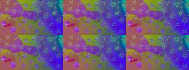 Motley illüstrasyonu. Küçük renkli çiçekler. Çiçekli yaz çiçekleri. Moda baskıları için zarif bir şablon. Küçük çiçekte güzel bir desen. Çizim.