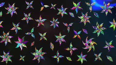 Raster illüstrasyonu. Çizim çiçek deseni duvar kâğıdı olarak kullanılabilir. Gri renkli çiçekler.