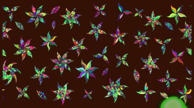 Çiçekler suluboya tarzında kahverengi renkte. Raster illüstrasyonunda çiçek deseni çizimi.