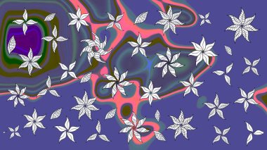 Mor renkli çiçekler. Tropik çiçekler. Gömlek çizimi Arkaplan Deseni.