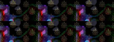 El çizimi. Raster illüstrasyonu. Çiçekli, yapraklı, çiçek desenli çizim..