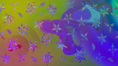 Hint süsü. Mor renklerde. Çizim kalıbı. Raster illüstrasyonu. Renkli süs kenarı. Çiçek duvar kağıdı.