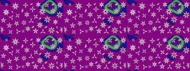 Mor renklere karalamalar çizilmiş çiçek deseni. Raster illüstrasyonu.