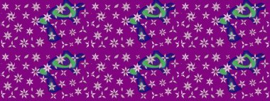 Şirin çiçekler. Raster Moda kumaş deseni. Çizgi çizimi deseni.