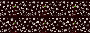 Eskiz arkaplan modeli. Siyah yapraklı yabani çiçekler. Suluboya, elle çizilmiş. Raster illüstrasyonu.