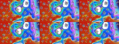 Küçük çiçekteki sevimli çiçek deseni. Raster deseni. Yumuşak, mavi renkte yaz çiçekleri. Raster illüstrasyonu.