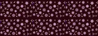 Raster illüstrasyonu. Eskiz geçmişi. Renkli desenli eskiz deseni, kahverengi çiçekler ve dekoratif elementlerle. Eski usul. Kumaş, tekstil ve duvar kağıdı baskısı için..