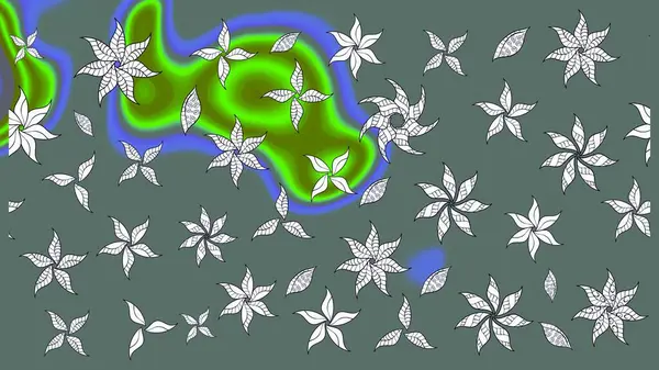 Tarafsız renklerde çiçekler. Tatil havası. Nazik romantik baskı. Raster güzel bir çiçek deseni çizmiş. Bahar mevsimi.