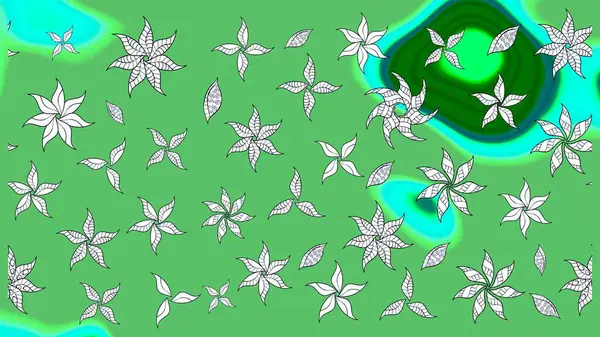 Düz Çiçek Elementleri Tasarımı. Renkli Bahar Teması eskiz kalıbı. Çocuk stili. Çiçekli çizim raster arkaplanı.