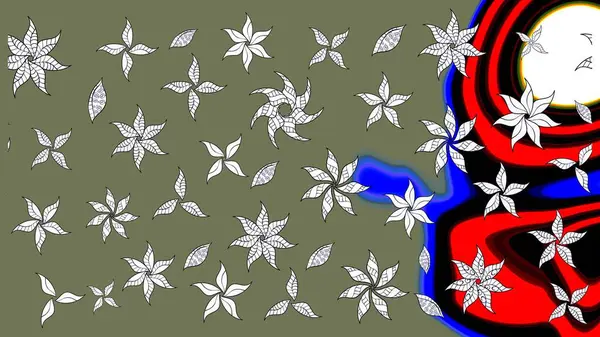 Eskiz arkaplan modeli. Suluboya, elle çizilmiş. Raster hisseleri. Yeşilde çiçekler.