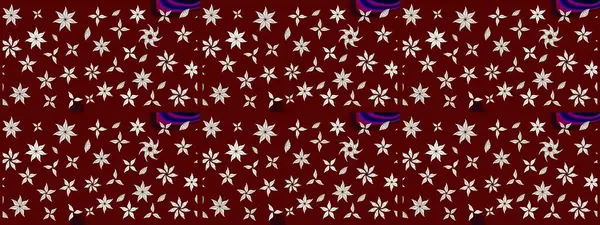 Çiçekli bahar çiçekleri. Küçük çiçekte güzel bir desen. Küçük renkli çiçekler. Moda baskıları için zarif bir şablon. Motley illüstrasyonu. Çizim.