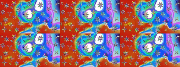 Küçük çiçekteki sevimli çiçek deseni. Raster deseni. Yumuşak, mavi renkte yaz çiçekleri. Raster illüstrasyonu.