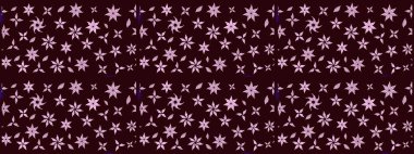 Raster illüstrasyonu. Eskiz geçmişi. Renkli desenli eskiz deseni, kahverengi çiçekler ve dekoratif elementlerle. Eski usul. Kumaş, tekstil ve duvar kağıdı baskısı için..