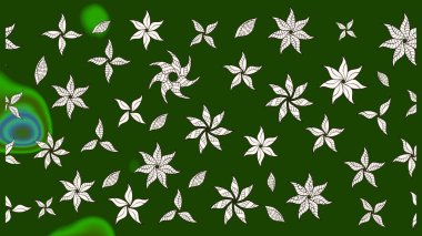 Raster illüstrasyonu. Yumuşak, yeşil renkli yaz çiçekleri. Raster çiçek desenli ve çiçekli..