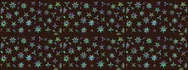 Kahverengi renkli çiçekler. Raster illüstrasyonunda çiçek deseni çizimi.