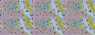 Yatak çarşafları, ceket, paket tasarımı, kumaş ve moda kavramları için tekstil baskısı. Eskiz modeli etnik tasarım. Çiçekleri, deniz kabukları, mandalaları ve suluboya efektleri olan deniz altyapısı.