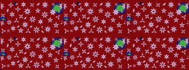 Kibarca, kırmızı renkte yaz çiçekleri. Raster deseni. Küçük çiçekteki sevimli çiçek deseni. Raster illüstrasyonu.