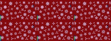 Sketch Colour Spring Theme eskiz kalıbı. Kırmızı renkte çiçekler. Sevimli çiçek raster deseni. Düz Çiçek Elementleri Tasarımı.