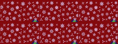 Kırmızı renkte çiçekler. Düz Çiçek Elementleri Tasarımı. Renkli Bahar Teması eskiz kalıbı. Çiçekle çizim deseni.