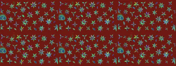 Vadinin çiçekleri kırmızı renklerde. Çiçeksel çizim kalıbının çizimi.