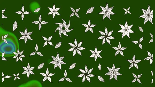 Raster illüstrasyonu. Yumuşak, yeşil renkli yaz çiçekleri. Raster çiçek desenli ve çiçekli..