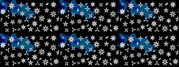 Siyah renkli çiçekler. Raster illüstrasyonu. Çizim çiçek deseni duvar kağıdı için kullanılabilir.