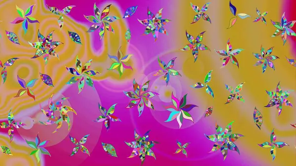 Çiçekli çiçek deseni, suluboya. Sarı renkli çiçekler. Renkli Bahar temalı eskiz kalıbı. Düz Çiçek Elementleri Tasarım Raster illüstrasyonu.