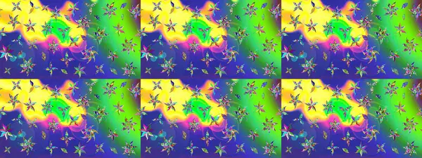 Raster illüstrasyonu. Şirin çiçek elementleri. Taslak desenli, modaya uygun kumaş deseni. Renkli Bahar Teması eskiz kalıbı. Düz Çiçek Elementleri Tasarımı.