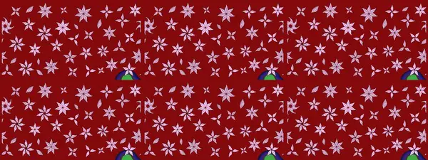 Kırmızı renkte çiçekler. Düz Çiçek Elementleri Tasarımı. Renkli Bahar Teması eskiz kalıbı. Çiçekle çizim deseni.