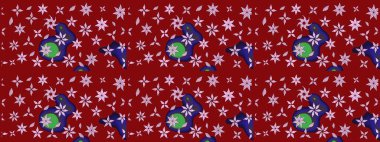 Kırmızı renklerde. Kırmızı renkte kırmızı papatya deseni. Raster illüstrasyonu.