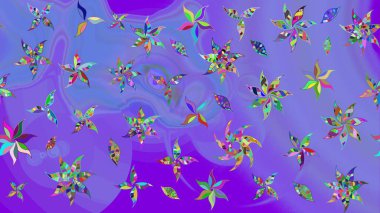 Küçük çiçekte güzel bir desen. Robot resim. Küçük renkli çiçekler. Motley illüstrasyonu. Moda baskıları için zarif bir şablon. Çiçekli yaz çiçekleri.