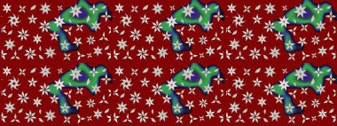 Düz Çiçek Elementleri Tasarımı. Raster illüstrasyonu. Kırmızı renkte zarif çiçek buketi suluboya. Renkli Bahar Teması çizim şablonu.