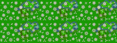 Raster resim. Çiçek desenli çiçek ve yaprakları ile. Sevimli küçük çiçek desenle.