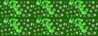 Çiçekler suluboya eskiz deseni. Raster Stili kumaş deseni.