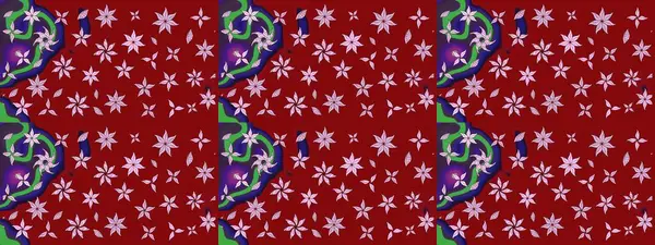 Çiçek kırmızısı eskiz deseni. Raster çiçek izi. Raster Yumuşak kumaş deseni. Klasik taslak çizimi.