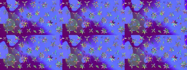 Çiçekli karalama şeklinde Raster çiçek deseni. Yumuşak, yaz çiçekli arka plan. Mor renkte çiçekler.