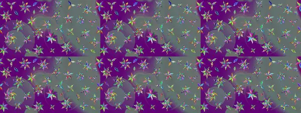 Soyut çiçek çizim kalıbı arka planı. Raster illüstrasyonu. Küçük çiçekteki sevimli çiçek deseni. Mor renklerde. Raster deseni.